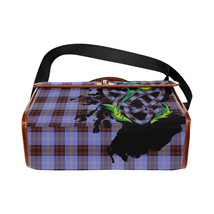 Scottish Rutherford Clan Tartan Waterproof Canvas Bag With Thistle Tartan Plaid 5