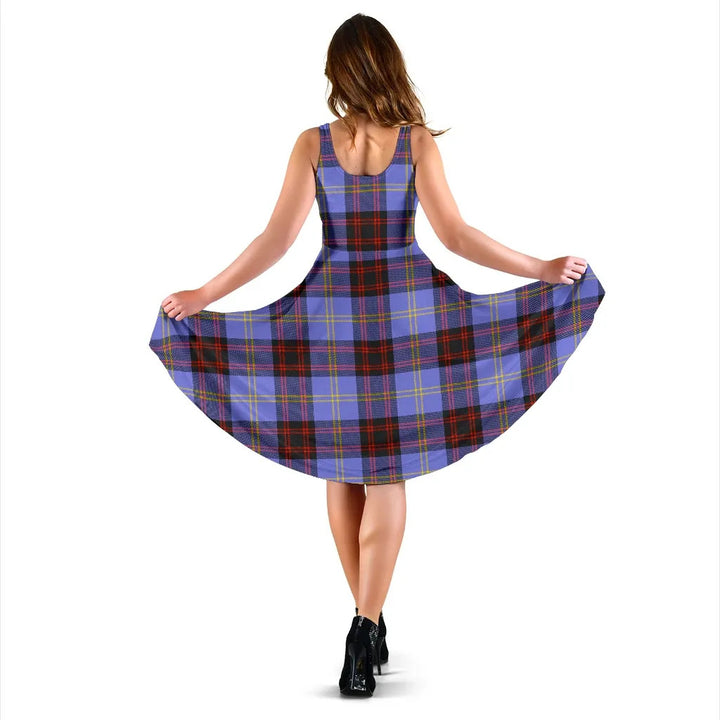 Scottish Rutherford Clan Tartan Women Midi Dress