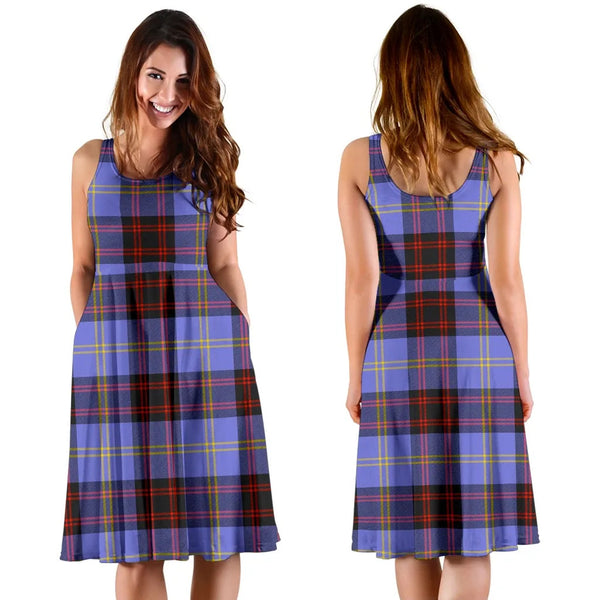 Scottish Rutherford Clan Tartan Women Midi Dress