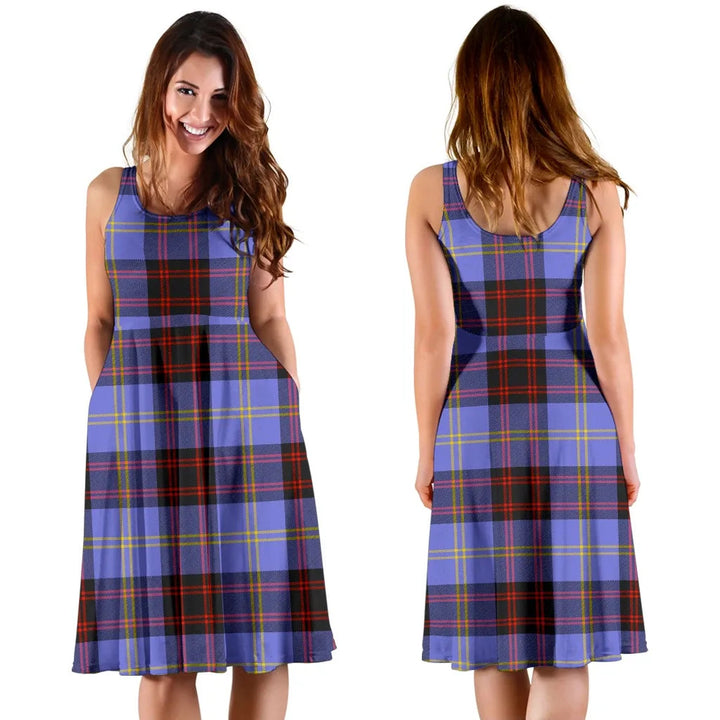 Scottish Rutherford Clan Tartan Women Midi Dress