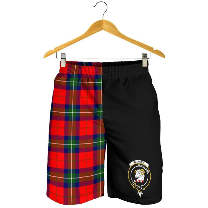 Scottish Ruthven Clan Crest Tartan Half of Me Men's Shorts