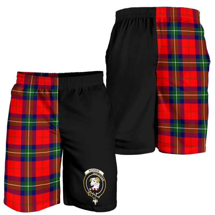 Scottish Ruthven Clan Crest Tartan Half of Me Men's Shorts