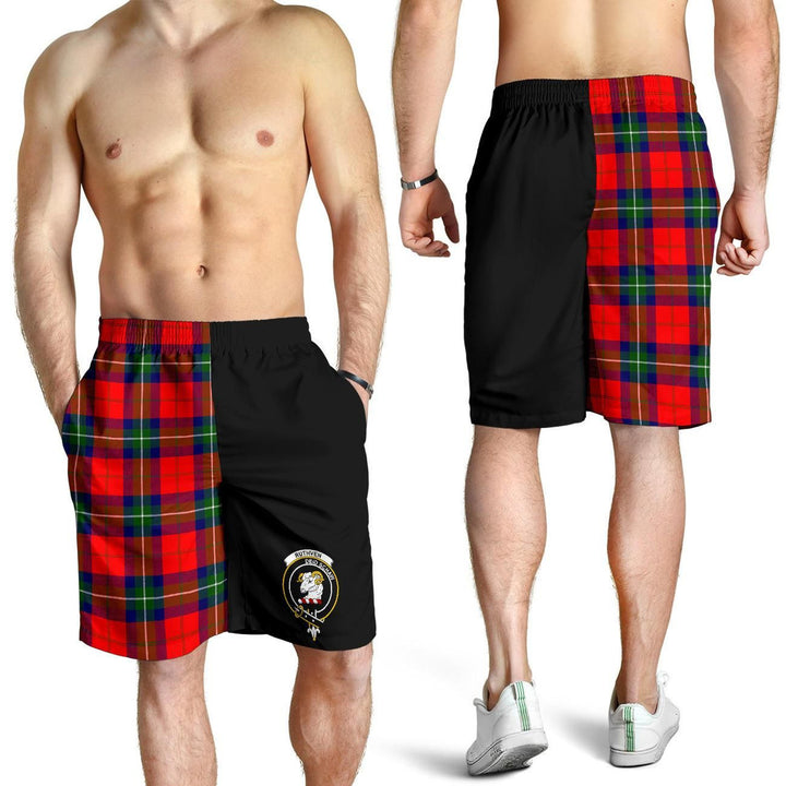 Scottish Ruthven Clan Crest Tartan Half of Me Men's Shorts
