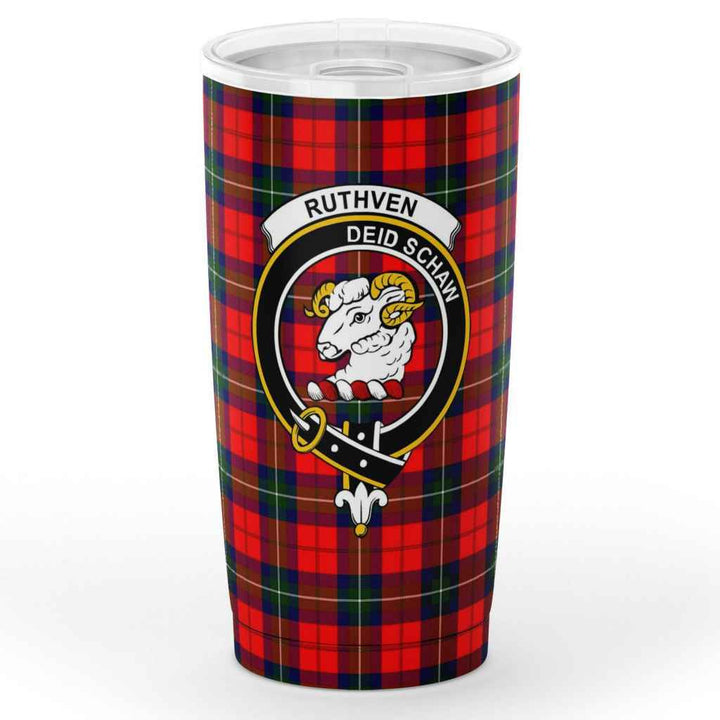Scottish Ruthven Clan Crest Tartan Insulated Tumbler Tartan Plaid 1