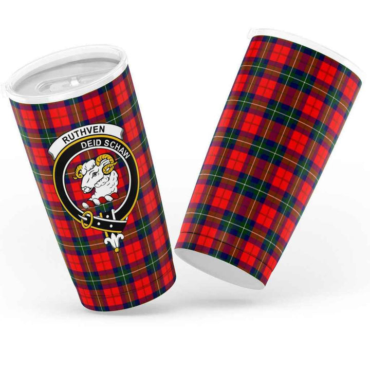 Scottish Ruthven Clan Crest Tartan Insulated Tumbler Tartan Plaid 3