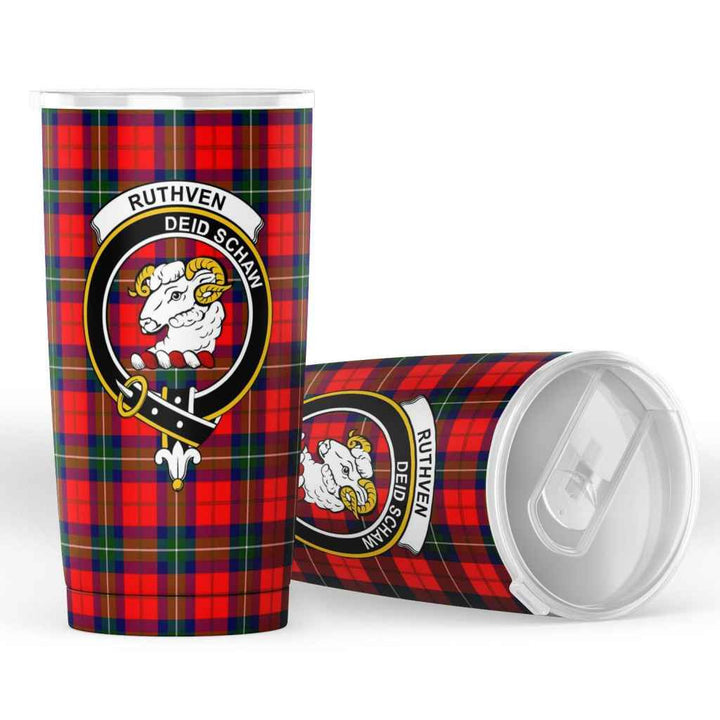 Scottish Ruthven Clan Crest Tartan Insulated Tumbler Tartan Plaid 4