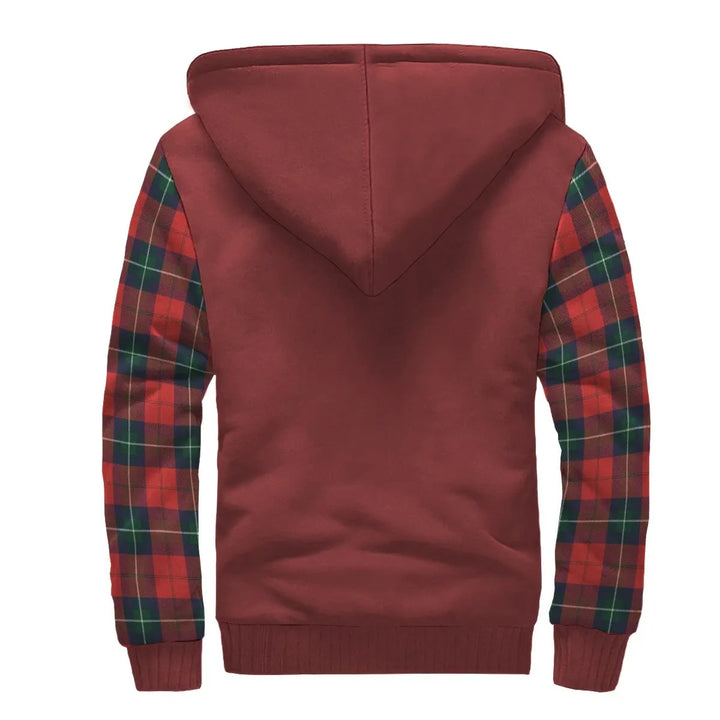 Scottish Ruthven Clan Crest Tartan Plaid Sleeve Sherpa Hoodie