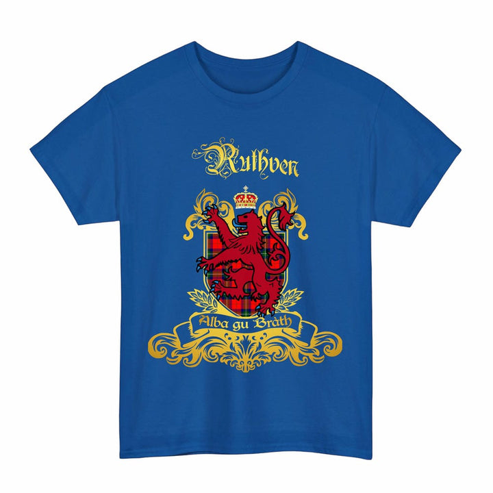 Scottish Ruthven Clan Tartan Lion Rampant of Scotland T-Shirt Tartan Plaid Royal Color