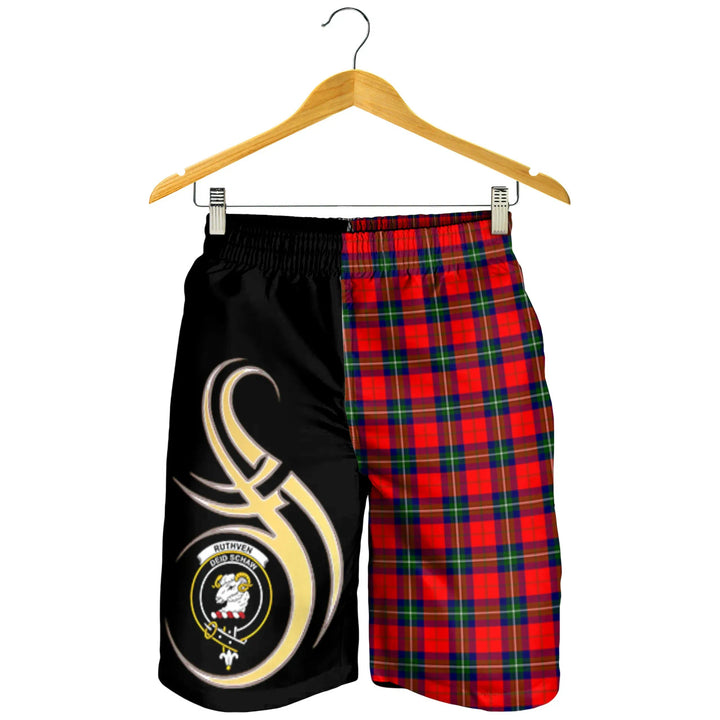 Scottish Ruthven Modern Clan Crest Tartan Believe in Me Men's Shorts