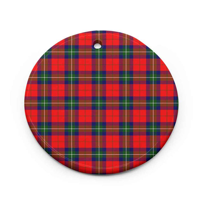 Scottish Ruthven Modern Clan Tartan Ceramic Ornament Circle Shape Tartan Plaid