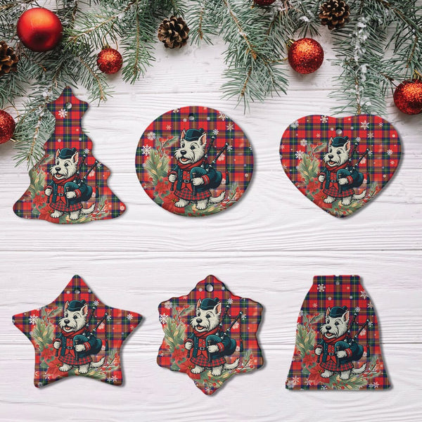 Scottish Ruthven Modern Clan Tartan Ceramic Ornament Cute Scottish Terrier Dog All Style Tartan Plaid