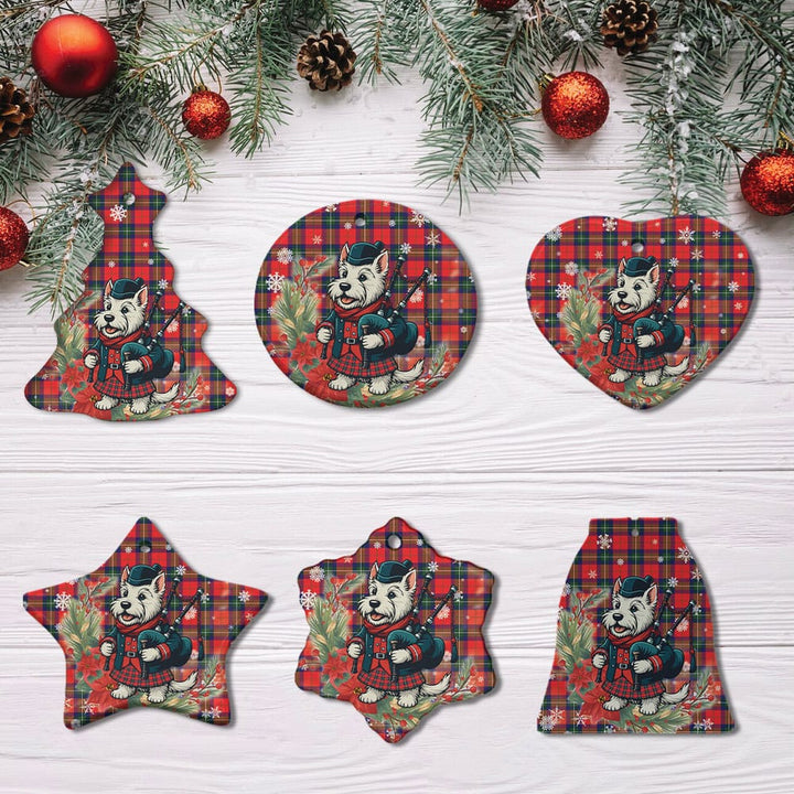 Scottish Ruthven Modern Clan Tartan Ceramic Ornament Cute Scottish Terrier Dog All Style Tartan Plaid