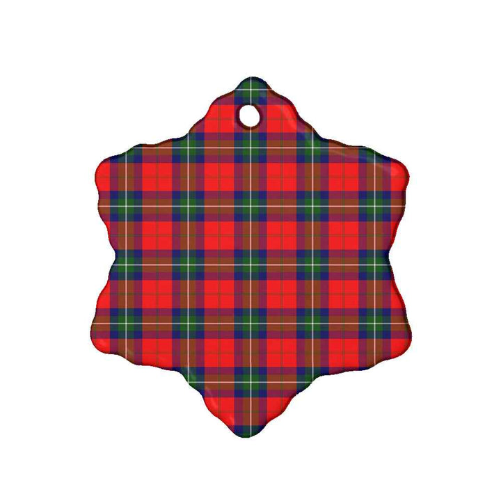 Scottish Ruthven Modern Clan Tartan Ceramic Ornament Snow Flake Shape Tartan Plaid