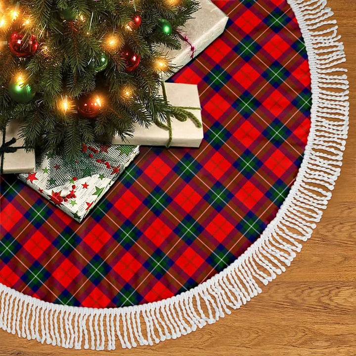 Scottish Ruthven Modern Clan Tartan Christmas Tree Skirt Tassels 2 Tartan Plaid