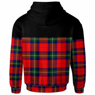 Scottish Ruthven Modern Clan Tartan Hoodie - Horizontal Style Back Side Tartan Plaid