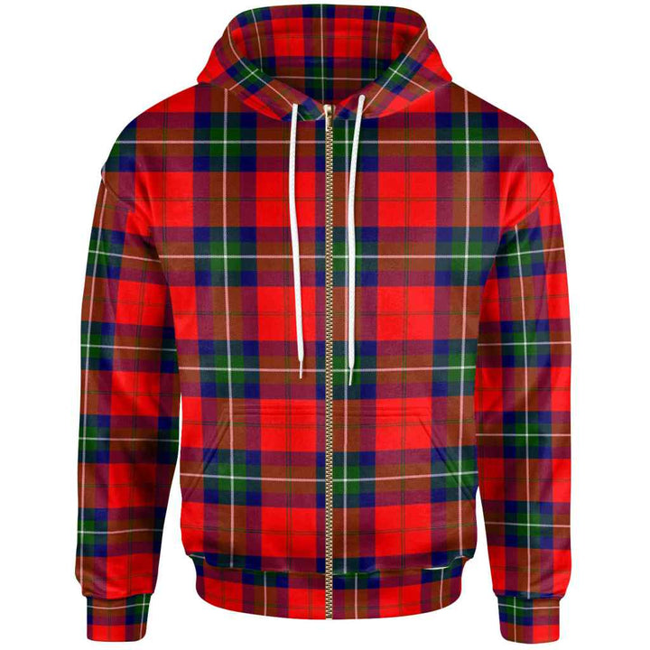 Scottish Ruthven Modern Clan Tartan Hoodie Zip Tartan Plaid