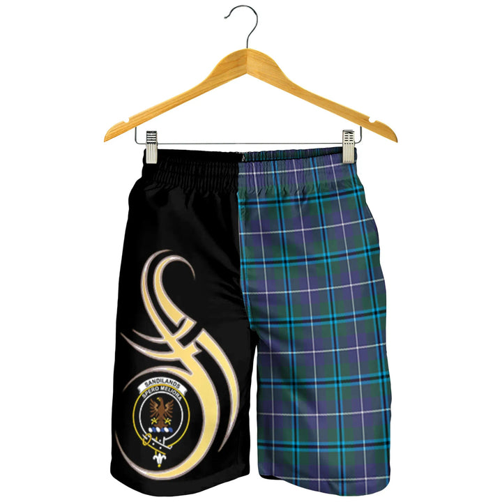 Scottish Sandilands Clan Crest Tartan Believe in Me Men's Shorts
