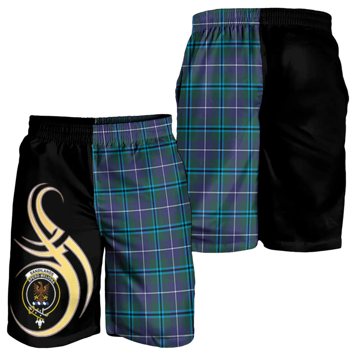 Scottish Sandilands Clan Crest Tartan Believe in Me Men's Shorts