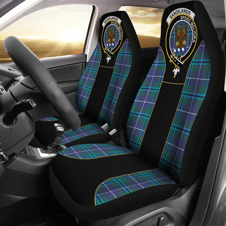 Scottish Sandilands Clan Crest Tartan Car Seat Covers - Special Style 1