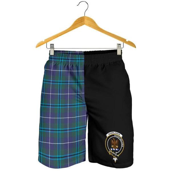 Scottish Sandilands Clan Crest Tartan Half of Me Men's Shorts