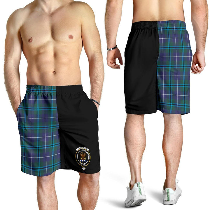 Scottish Sandilands Clan Crest Tartan Half of Me Men's Shorts