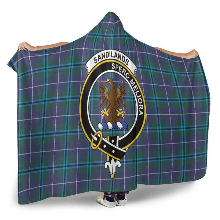 Scottish Sandilands Clan Crest Tartan Hooded Blanket Tartan Plaid 2
