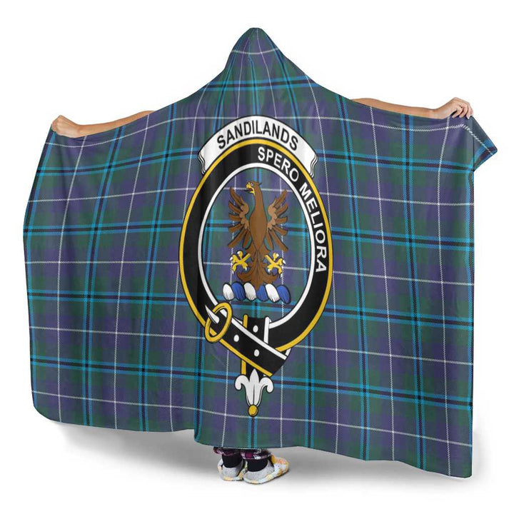 Scottish Sandilands Clan Crest Tartan Hooded Blanket Tartan Plaid 3