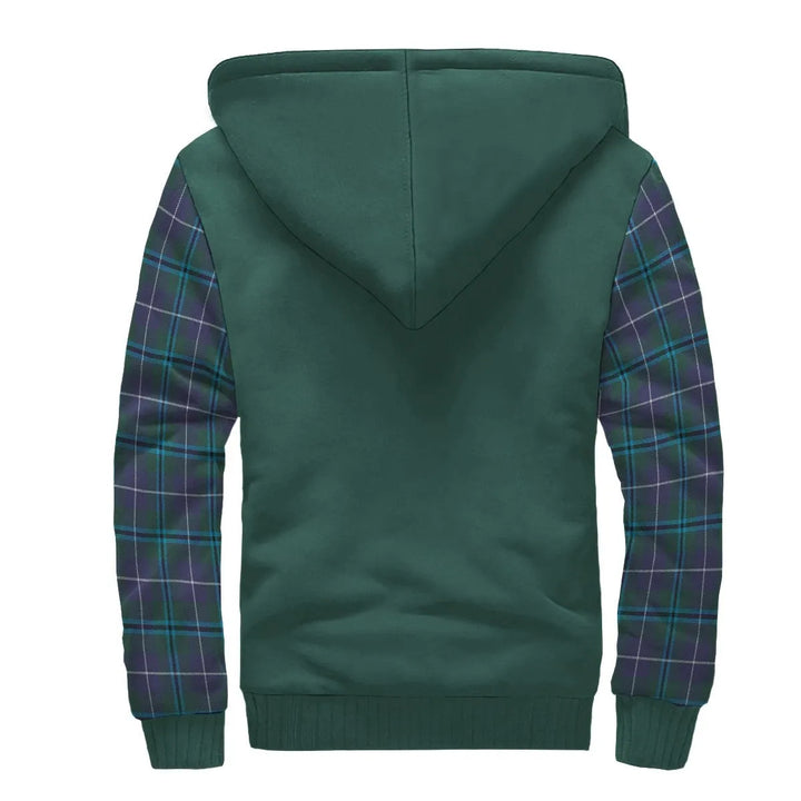Scottish Sandilands Clan Crest Tartan Plaid Sleeve Sherpa Hoodie