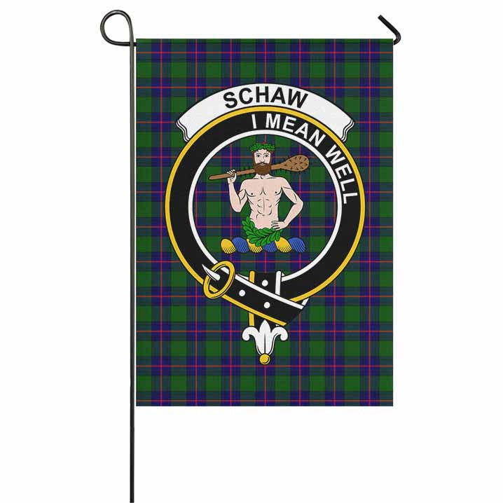 Scottish Schaw (of Sauchie) Clan Crest Tartan Garden Flag Tartan Plaid 1