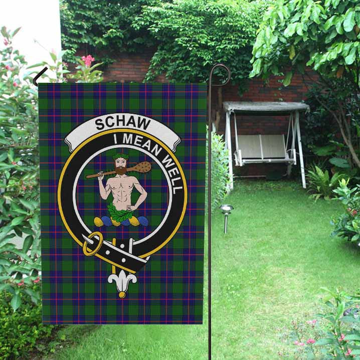 Scottish Schaw (of Sauchie) Clan Crest Tartan Garden Flag Tartan Plaid 2