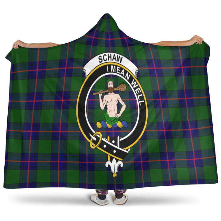 Scottish Schaw (of Sauchie) Clan Crest Tartan Hooded Blanket Tartan Plaid 1