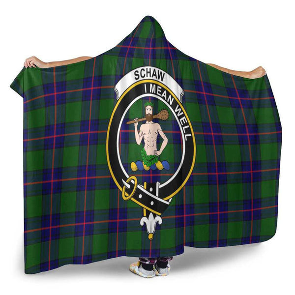 Scottish Schaw (of Sauchie) Clan Crest Tartan Hooded Blanket Tartan Plaid 2