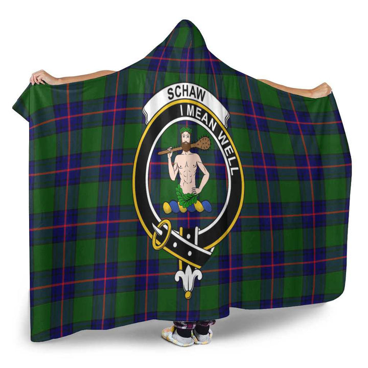 Scottish Schaw (of Sauchie) Clan Crest Tartan Hooded Blanket Tartan Plaid 2