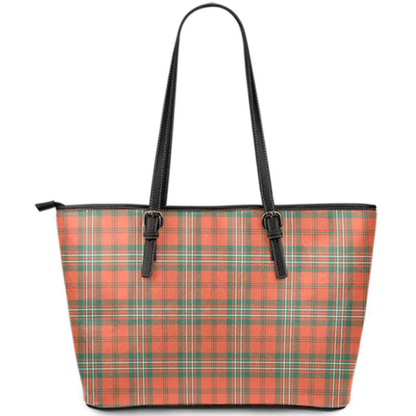 Scottish Scott Ancient Clan Tartan Leather Tote Tartan Plaid
