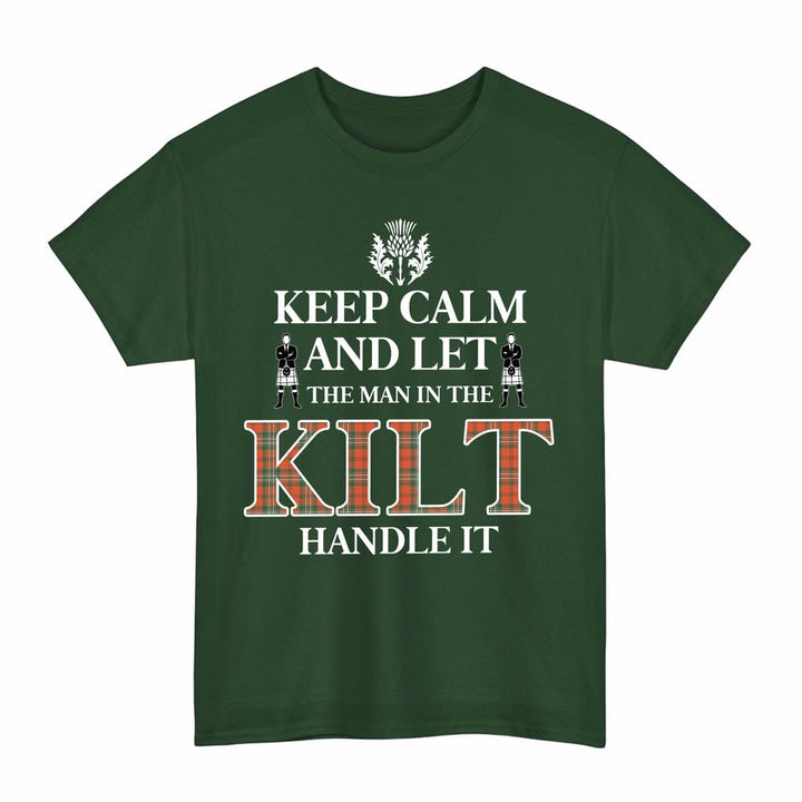 Scottish Scott Ancient Clan Tartan T-Shirt - Keep Calm Tartan Plaid Forest Green Color