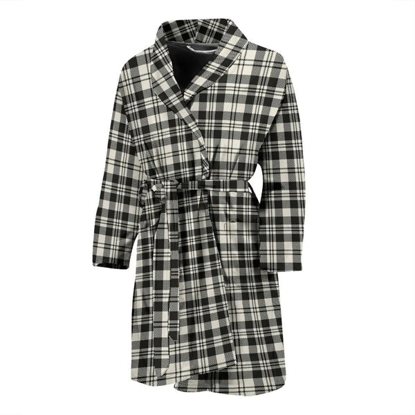 Scottish Scott Black & White Ancient Clan Tartan Bathrobe 2