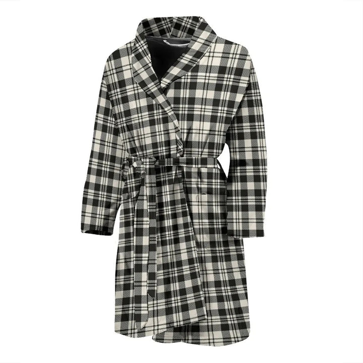 Scottish Scott Black & White Ancient Clan Tartan Bathrobe 1