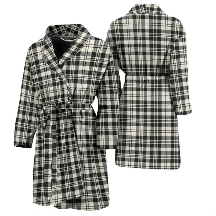 Scottish Scott Black & White Ancient Clan Tartan Bathrobe 3