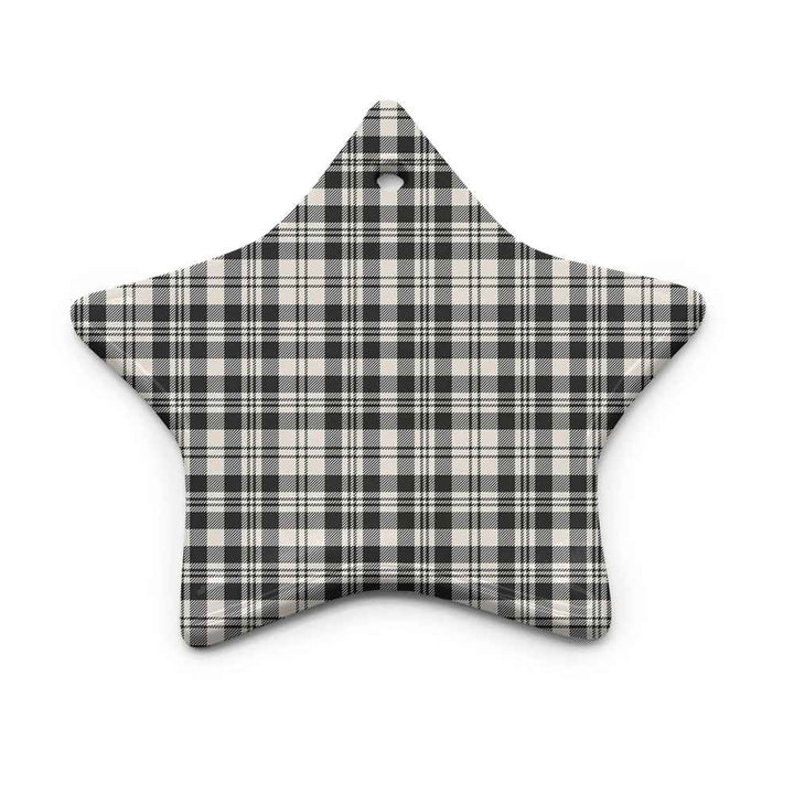 Scottish Scott Black & White Ancient Clan Tartan Ceramic Ornament Star Shape Tartan Plaid