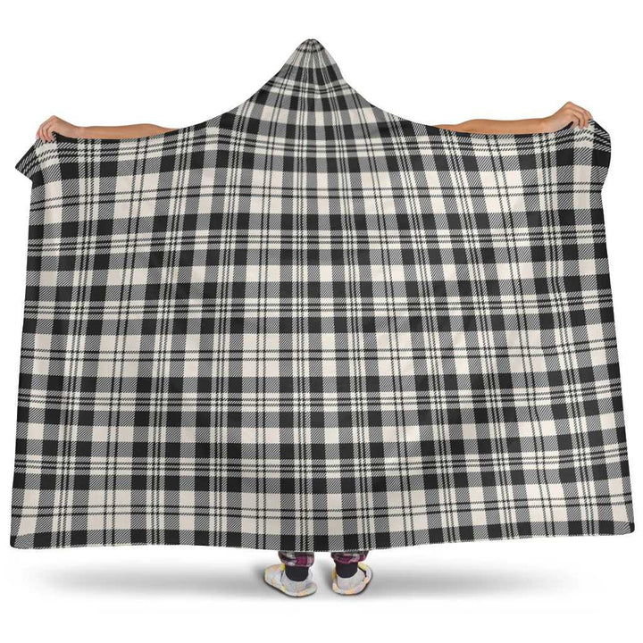 Scottish Scott Black & White Ancient Clan Tartan Hooded Blanket Tartan Plaid 1
