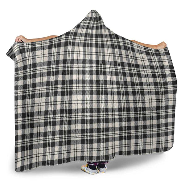 Scottish Scott Black & White Ancient Clan Tartan Hooded Blanket Tartan Plaid 2