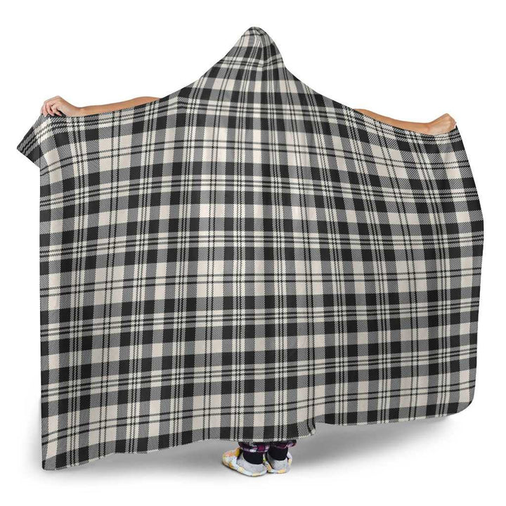 Scottish Scott Black & White Ancient Clan Tartan Hooded Blanket Tartan Plaid 2