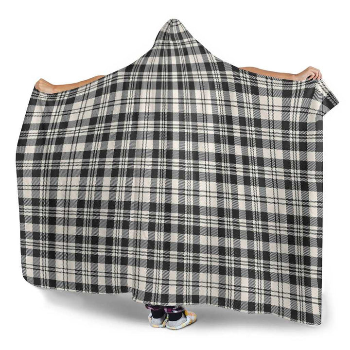 Scottish Scott Black & White Ancient Clan Tartan Hooded Blanket Tartan Plaid 3
