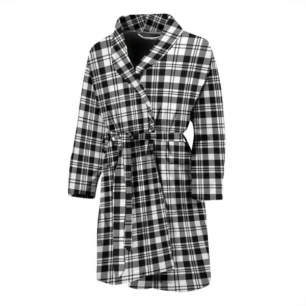 Scottish Scott Black & White Modern Clan Tartan Bathrobe 2