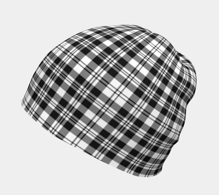 Scottish Scott Black & White Modern Clan Tartan Beanie 2 Tartan Plaid