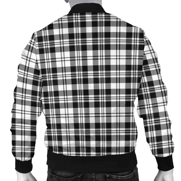 Scottish Scott Black & White Modern Clan Tartan Bomber Jacket Tartan Plaid 3