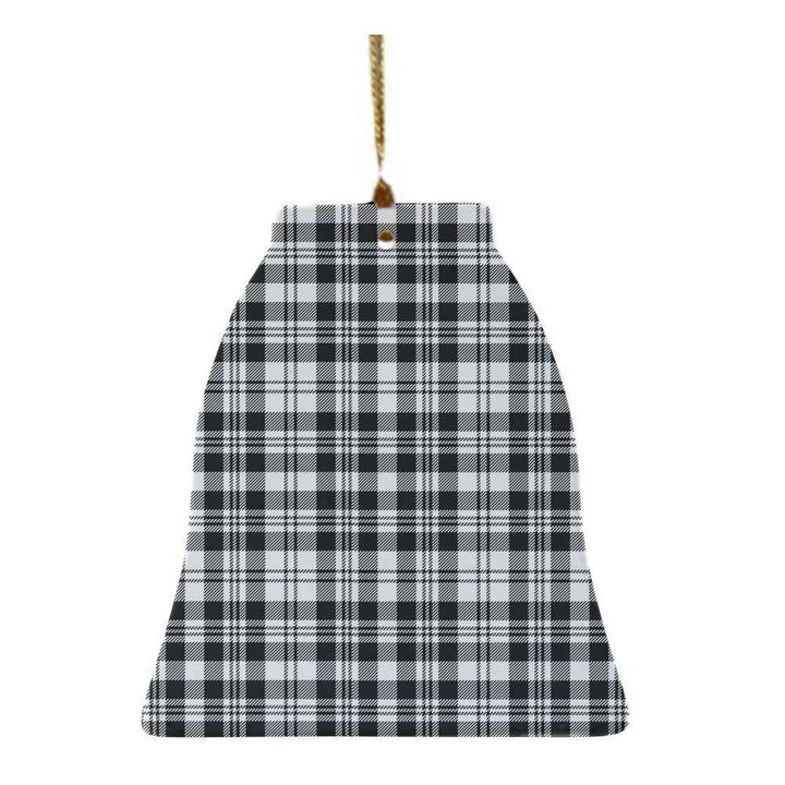 Scottish Scott Black & White Modern Clan Tartan Ceramic Ornament Bell Shape Tartan Plaid