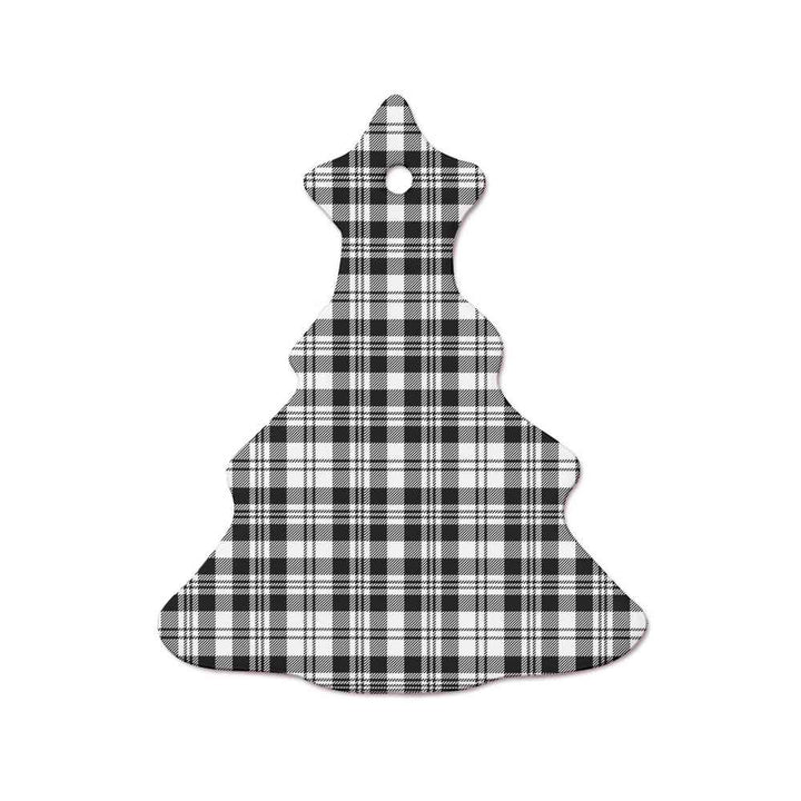 Scottish Scott Black & White Modern Clan Tartan Ceramic Ornament  Tree Shape Tartan Plaid
