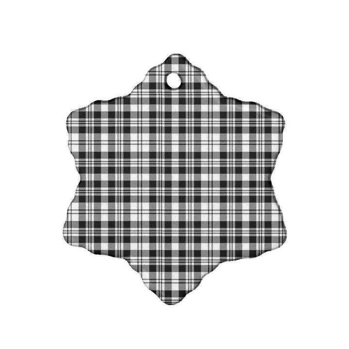 Scottish Scott Black & White Modern Clan Tartan Ceramic Ornament Snow Flake Shape Tartan Plaid