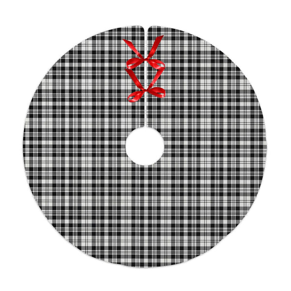 Scottish Scott Black & White Modern Clan Tartan Christmas Tree Skirt No Tassels 1 Tartan Plaid